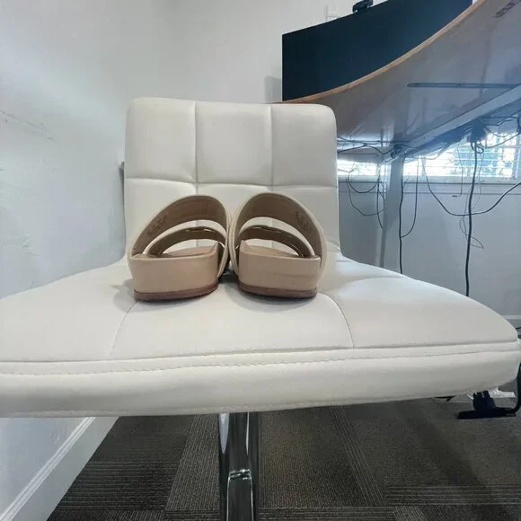 Sam Edelman Rowan Sandals • Neutral Beige Double Strap Flat Slides Women’s 7 - Picture 4 of 7